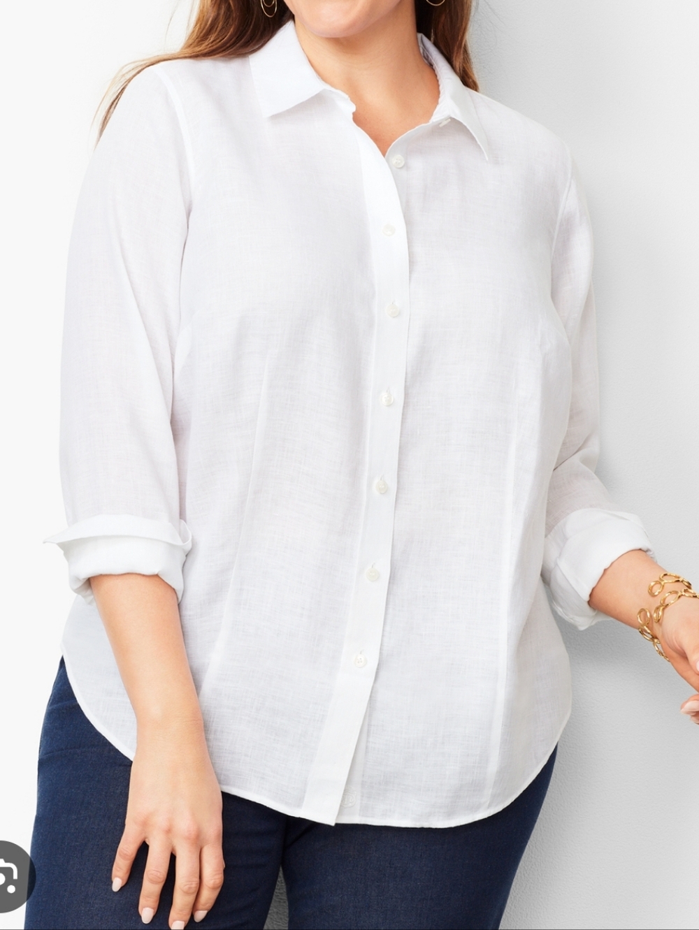 Talbots 100% Linen Oversized Button Up Long Sleeve Shirt - Picture 5 of 5